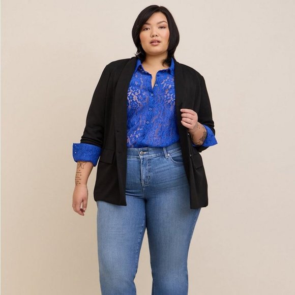 Torrid Madison Lace Button-Up Long Sleeve Shirt - NEW - Size 1 (14-16) Plus - Picture 4 of 4
